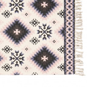 2KT080.056 Rug 70x120 cm White Black Cotton Rectangle Carpet