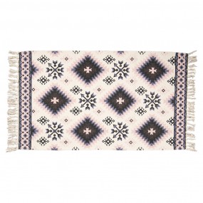 2KT080.056L Rug 140*200 cm White, Black Cotton Rectangle Carpet Tapestry