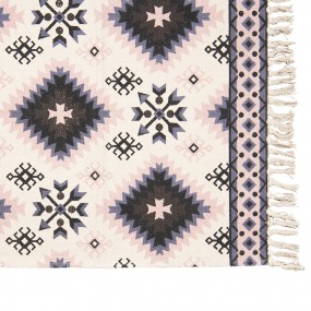 2KT080.056L Rug 140*200 cm White, Black Cotton Rectangle Carpet Tapestry