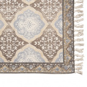 2KT080.061 Tapis 70x120 cm Bleu Gris Coton Rectangle Carpette
