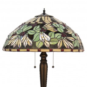 25LL-5990 Floor Lamp Tiffany Ø 51x157 cm  Brown Beige Glass Standing Lamp