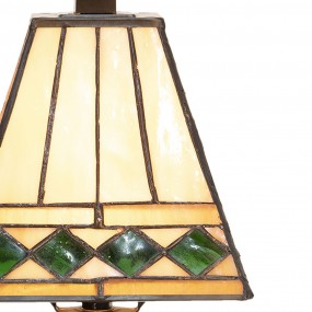 25LL-5994 Lampada da tavolo Tiffany Ø 20x30 cm  Beige Verde Vetro Lampada da scrivania Tiffany