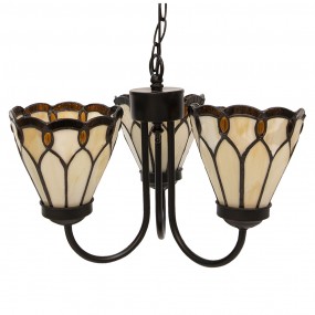 25LL-5996 Deckenlampe Ø 39x125 cm Beige Metall Glas Hängelampe