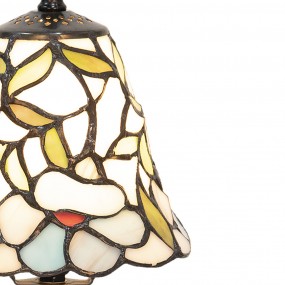 25LL-5997 Table Lamp Tiffany Ø 16x31 cm  Beige Yellow Glass Plastic Flowers Desk Lamp Tiffany