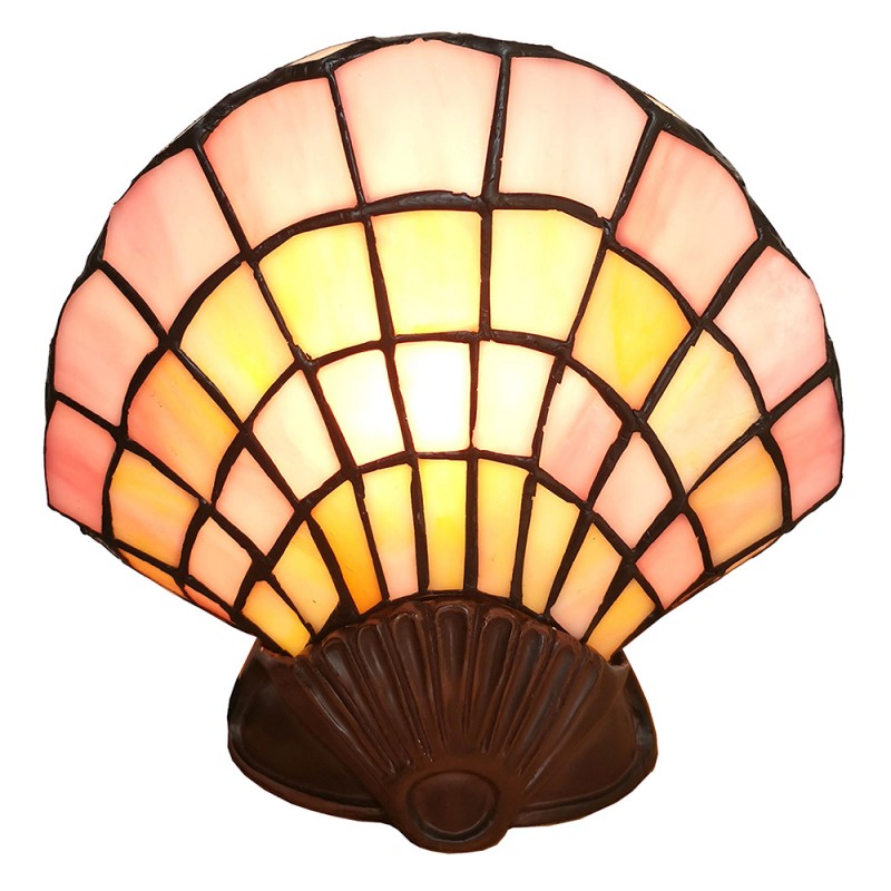5LL-6000 Wall Lamp Tiffany Shell 25x20 cm Pink Beige Glass