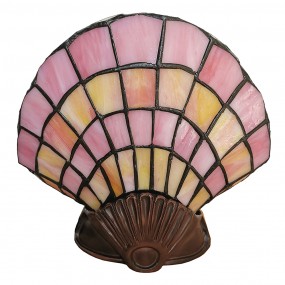25LL-6000 Wall Lamp Tiffany Shell 25x20 cm Pink Beige Glass