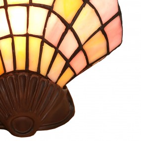 25LL-6000 Wall Lamp Tiffany Shell 25x20 cm Pink Beige Glass