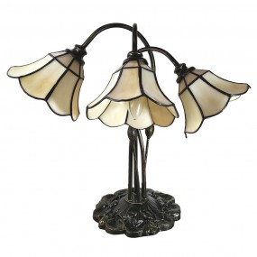 25LL-6029 Tiffany Tafellamp  46x28x63 cm Beige Glas Tulpen Tiffany Bureaulamp