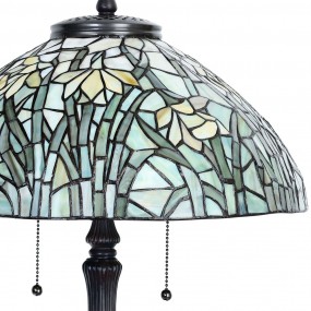 25LL-6037 Lampada da tavolo Tiffany Ø 40x60 cm Beige Verde Vetro Lampada da scrivania Tiffany