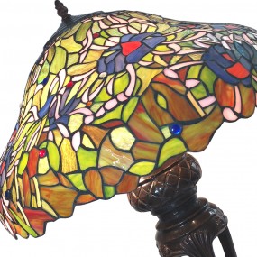 25LL-6055 Tiffany Tafellamp  55x85 cm Groen Blauw Polyresin Glas Tiffany Bureaulamp