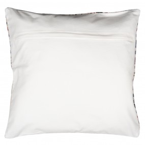2KT032.055 Cushion Cover 50x50 cm Red Beige Cotton Square Pillow Cover