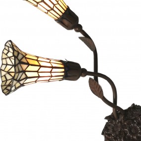25LL-6063 Lampada da tavolo Tiffany 44x26x61 cm Beige Vetro Lampada da scrivania Tiffany