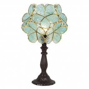 25LL-6066 Lampada da tavolo Tiffany 43 cm Verde Vetro Fiore Lampada da scrivania Tiffany