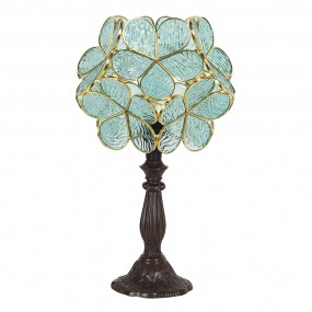 25LL-6066 Lampe de table Tiffany 43 cm Vert Verre Fleur Lampe de bureau Tiffany