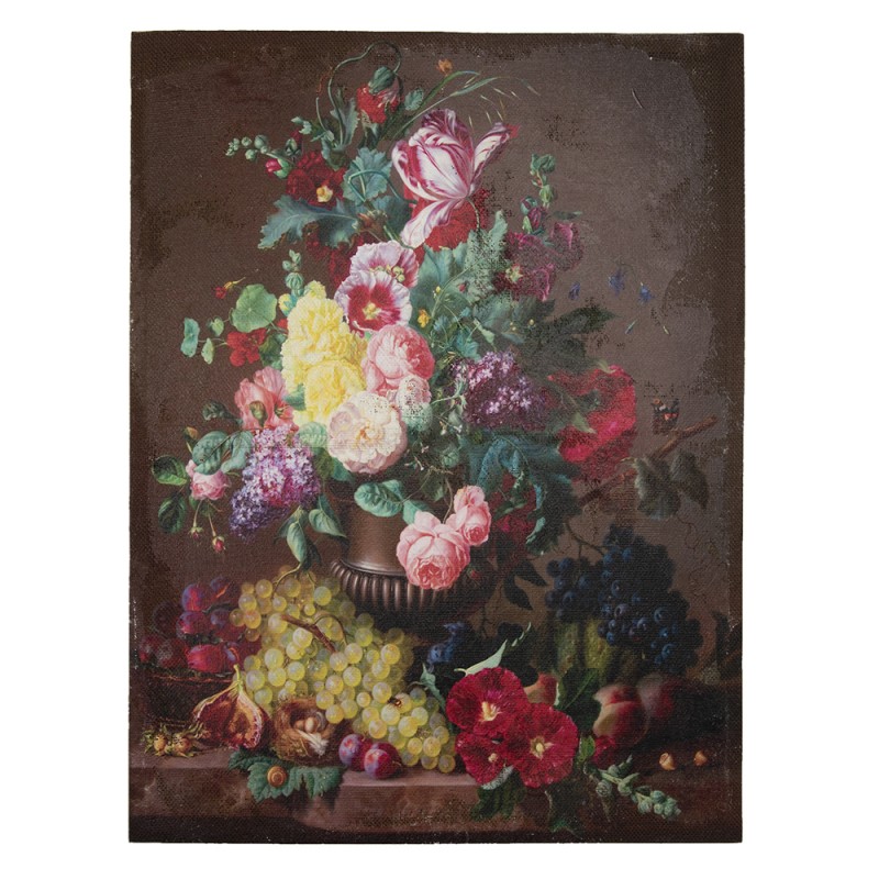 50630 Gemälde 60x80 cm Rot Grün Leinwand Blumen Leinwandgemälde