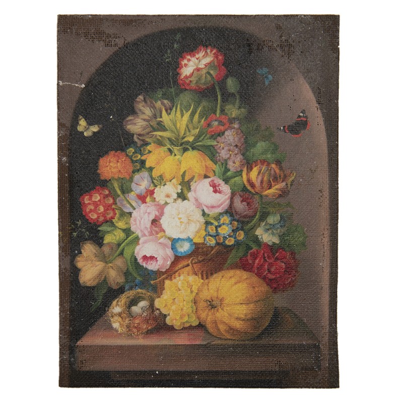 64971 Leinwandgemälde 30x40 cm Gelb Grün Leinwand Blumen Gemälde