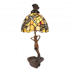 25LL-6096 Lampe de table Tiffany 28x20x40 cm Jaune Plastique Verre Lampe de bureau Tiffany