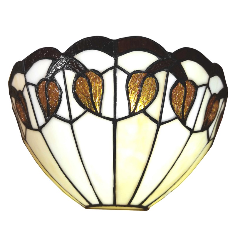 5LL-6144 Wandleuchte Tiffany 31x15x21 cm  Weiß Glas Wandlampe