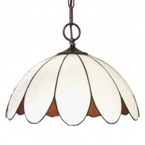 25LL-6146 Lampes à suspension Tiffany Ø 46x138 cm  Blanc Métal Verre Lampe de table à manger