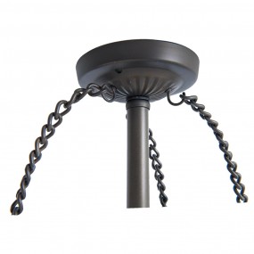 25LL-82 Suspension Tiffany 15x15x33 cm  Marron Fer Lampe à suspension
