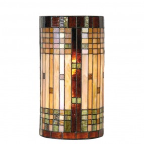 25LL-9112 Wall Light Tiffany 20x11x36 cm  Beige Brown Glass Semicircle Wall Lamp