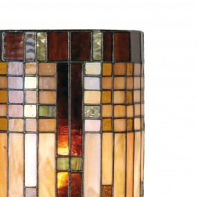 25LL-9112 Wandlamp Tiffany  20x11x36 cm  Beige Bruin Glas Halfrond Muurlamp