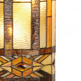25LL-9286 Wall Light Tiffany 20x11x36 cm  Beige Brown Metal Glass Semicircle Wall Lamp