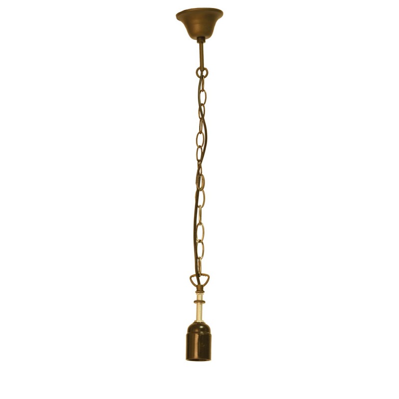 5LL-97 Kabelanhänger Tiffany 130 cm  Goldfarbig Eisen Pendel Leuchte