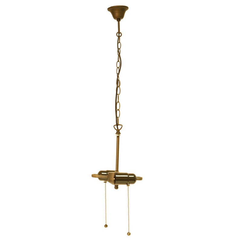 5LL-98.2 Suspension Tiffany 15x16x160 cm  Marron Fer Douille Lampe