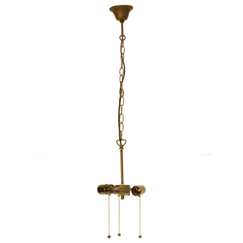 5LL-98.3 Suspension Tiffany Ø 19x160 cm Marron Fer Douille Lampe