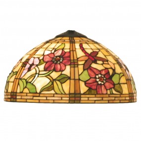 25LL-9933 Lampshade Tiffany Ø 40 cm Yellow Green Glass Flowers Semicircle Glass lampshade