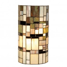 25LL-9994 Wall Light Tiffany 20x11x36 cm  Beige Brown Plastic Iron Semicircle Wall Lamp