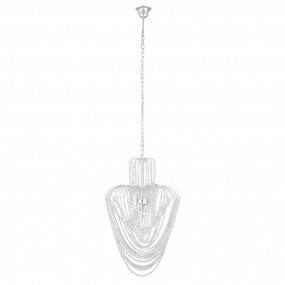 25LL-CR113 Chandelier Ø 58x100 cm Silver colored Iron Glass Pendant Lamp