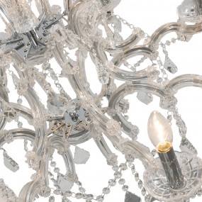 25LL-CR115 Chandelier Ø 80x60 cm Silver colored Metal Glass Pendant Lamp