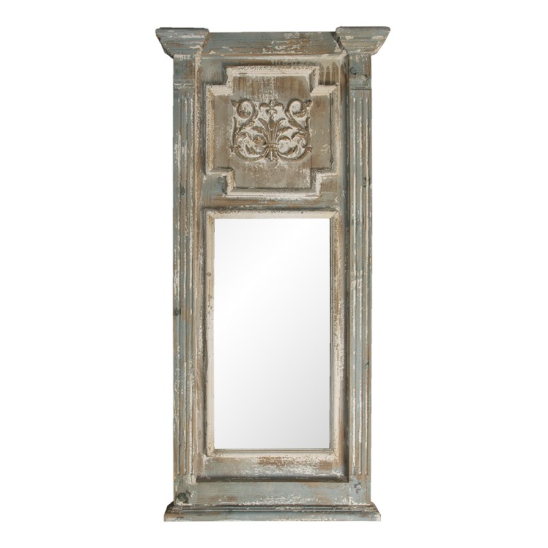 52S237 Mirror 55x118 cm Blue Grey Wood Rectangle Large Mirror