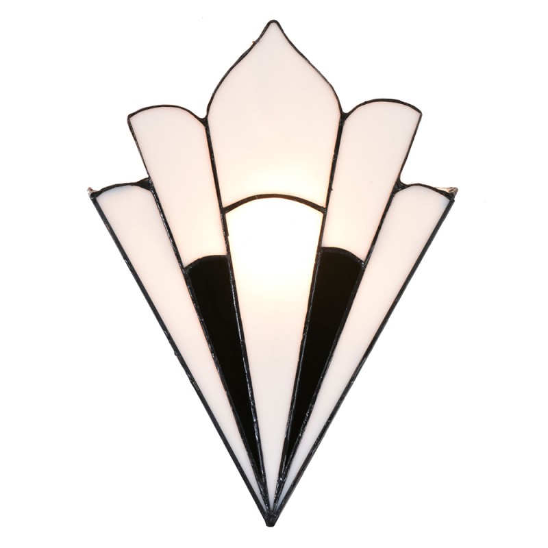 5LL-6122 Wandlamp Tiffany  36x3x21 cm  Wit Glas Muurlamp