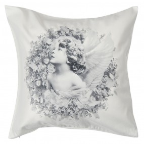 2KT021.264 Cushion Cover 45x45 cm White Polyester Angel Square Pillow Cover
