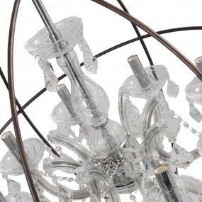 25LL-CR120 Chandelier Ø 66x70/190 cm E14/max 8x40W Transparent Metal Glass Round Pendant Lamp