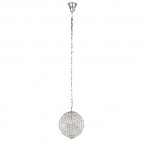 25LL-CR123 Chandelier Ø 30x38/160 cm Silver colored Metal Glass Round Pendant Lamp