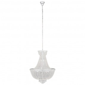 25LL-CR125 Chandelier Ø 63x78 cm Silver colored Metal Glass Pendant Lamp