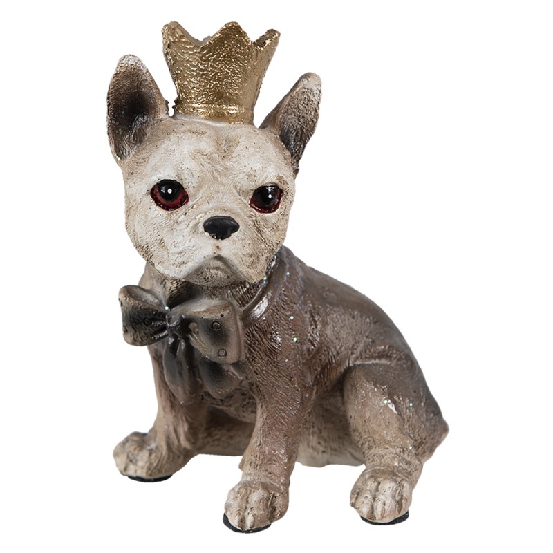 6PR3515 Figurine Dog 7x6x11 cm Brown Polyresin Crown Home Accessories
