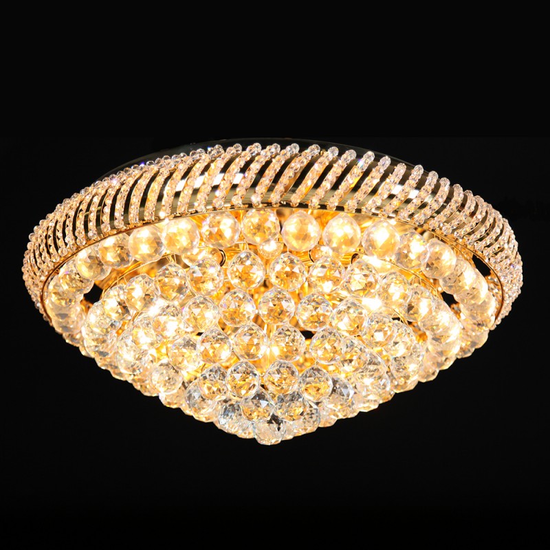 5LL-CR136 Crystal Ceiling Lamp Ø 60x25 cm  Transparent Iron Round Ceiling Light
