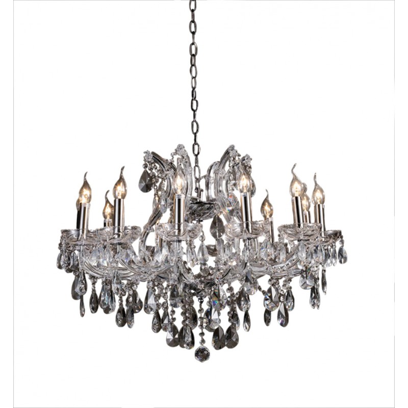5LL-CR26 Chandelier Ø 75x57/170 cm  Silver colored Iron Glass Pendant Lamp