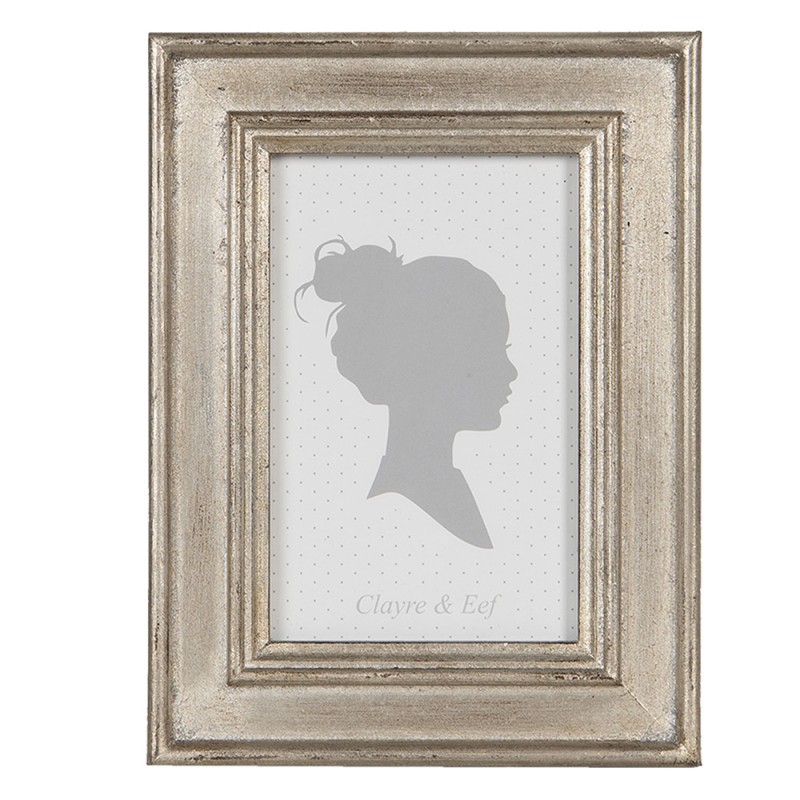2F0755 Photo Frame 10x15 cm Silver colored Wood Rectangle Picture Frame