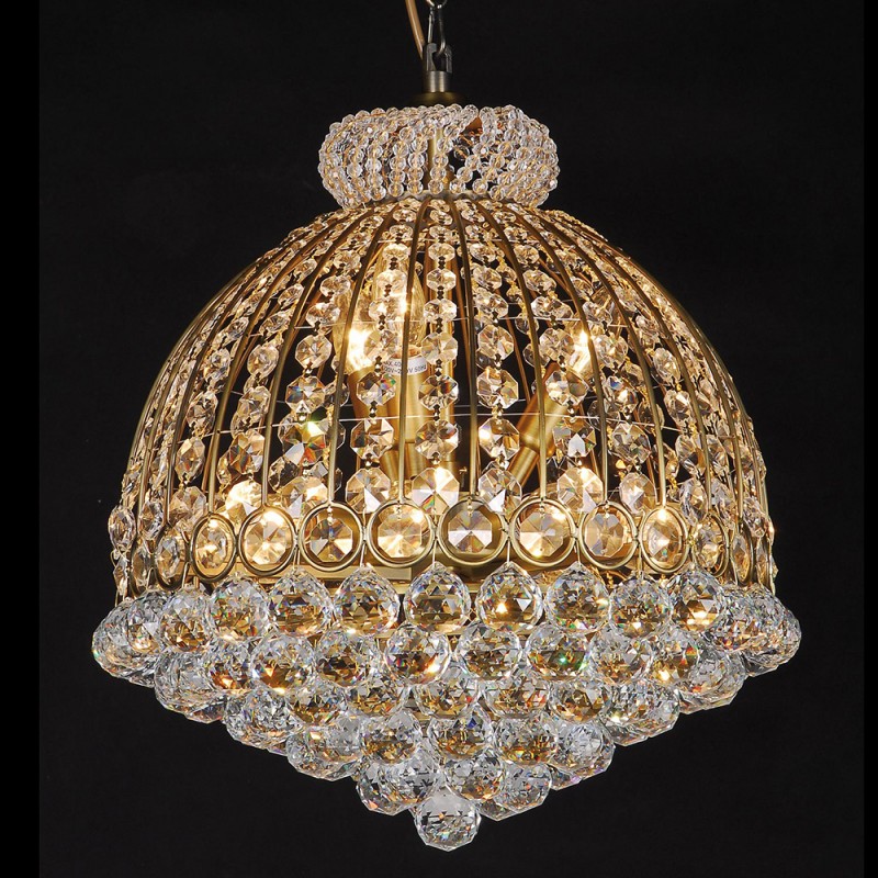5LL-CR37 Chandelier Ø 48x55/180 cm  Gold colored Iron Glass Pendant Lamp