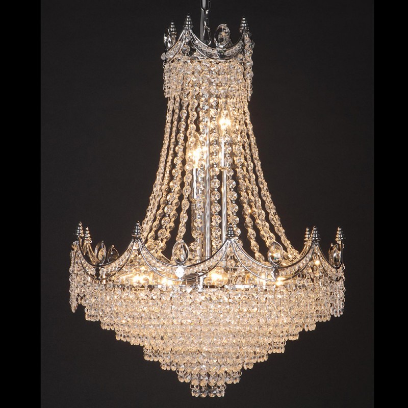 5LL-CR40 Chandelier Ø 50 cm Silver colored Iron Glass Pendant Lamp