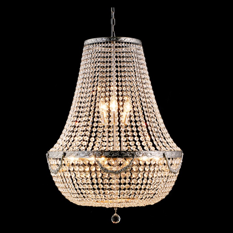 5LL-CR50 Chandelier Ø 60x85-200 cm  Silver colored Iron Glass Pendant Lamp