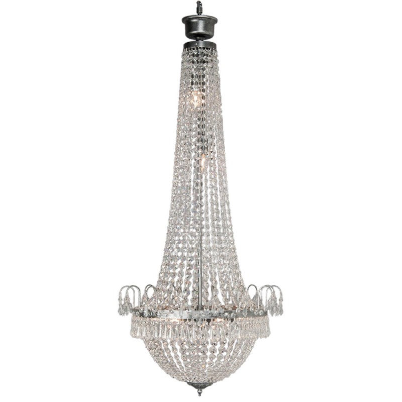 5LL-CR91 Chandelier Ø 50x113 cm  Silver colored Iron Glass Pendant Lamp