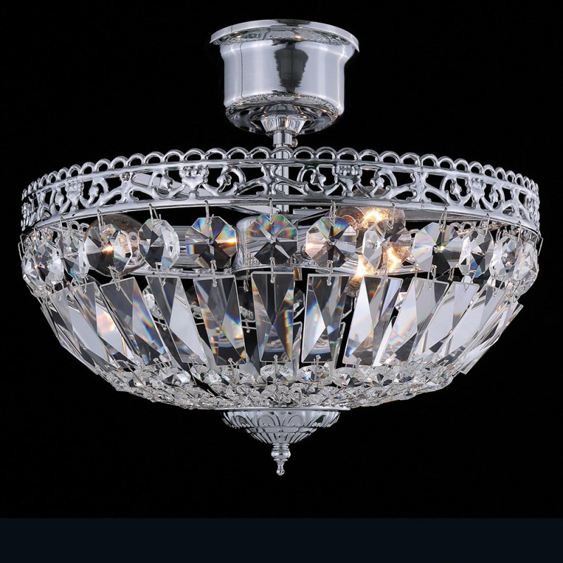5LL-CR96 Lampe de plafond en cristal Ø 36x33 cm  Transparent Fer Verre Plafonnier