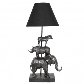 25LMC0003 Lampe de table Éléphant 32x27x65 cm  Noir Plastique Lampe de bureau